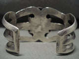 Wide Vintage Navajo Domed Royston Turquoise Native American Jewelry Silver Bracelet Old-Nativo Arts
