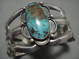Wide Vintage Navajo Domed Royston Turquoise Native American Jewelry Silver Bracelet Old-Nativo Arts
