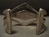 Wide Vintage Navajo Intense Lapis Inlay Native American Jewelry Silver Bracelet-Nativo Arts
