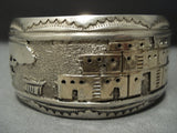 Wide Vintage Navajo Native American Jewelry jewelry Gold Sterling Silver Pueblo Bracelet Old-Nativo Arts