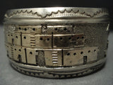 Wide Vintage Navajo Native American Jewelry jewelry Gold Sterling Silver Pueblo Bracelet Old-Nativo Arts