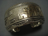 Wide Vintage Navajo Native American Jewelry jewelry Gold Sterling Silver Pueblo Bracelet Old-Nativo Arts
