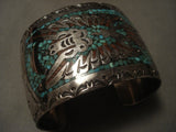 Wide Vintage Navajo Turquoise Coral Native American Jewelry Silver Bracelet-Nativo Arts