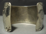 Wide Vintage Navajo Turquoise Pearl Native American Jewelry Silver Bracelet-Nativo Arts