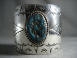 Wide Wide Navajo 'Chunk Nugget Turquoise' Native American Jewelry Silver Bracelet-Nativo Arts
