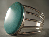 Wide Wide Vintage Navajo Turquoise Native American Jewelry Silver Bracelet-Nativo Arts