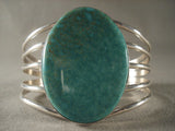Wide Wide Vintage Navajo Turquoise Native American Jewelry Silver Bracelet-Nativo Arts