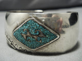 Wonderful Offset Nakai Family Vintage Native American Navajo Sterling Silver Bracelet Old-Nativo Arts