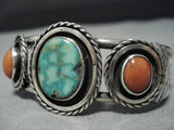 Wonderful Vintage Native American Jewelry Navajo Carico Lake Turquoise Sterling Silver Bracelet Old-Nativo Arts