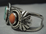 Wonderful Vintage Native American Jewelry Navajo Carico Lake Turquoise Sterling Silver Bracelet Old-Nativo Arts