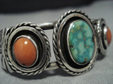 Wonderful Vintage Native American Jewelry Navajo Carico Lake Turquoise Sterling Silver Bracelet Old-Nativo Arts