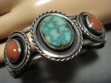 Wonderful Vintage Native American Jewelry Navajo Carico Lake Turquoise Sterling Silver Bracelet Old-Nativo Arts