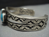 Wonderful Vintage Native American Jewelry Navajo Dynamic Blue Sterling Silver John Begay Bracelet-Nativo Arts