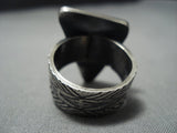 Wonderful Vintage Native American Jewelry Navajo Huge Triangular Turquoise Sterling Silver Ring-Nativo Arts