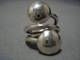 Wonderful Vintage Native American Navajo Sterling Silver Marky Chapo Convex Ring-Nativo Arts