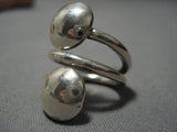 Wonderful Vintage Native American Navajo Sterling Silver Marky Chapo Convex Ring-Nativo Arts