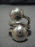 Wonderful Vintage Native American Navajo Sterling Silver Marky Chapo Convex Ring-Nativo Arts