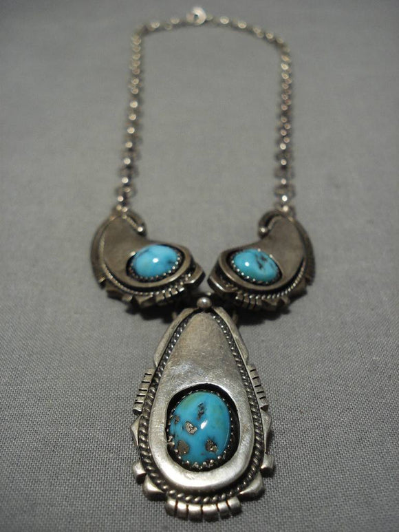 Wonderful Vintage Navajo Harold Yazzie Sterling Silver Native American Necklace-Nativo Arts