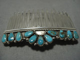 Wonderful Vintage Navajo Native American Sterling Silver Royston Turquoise Comb-Nativo Arts