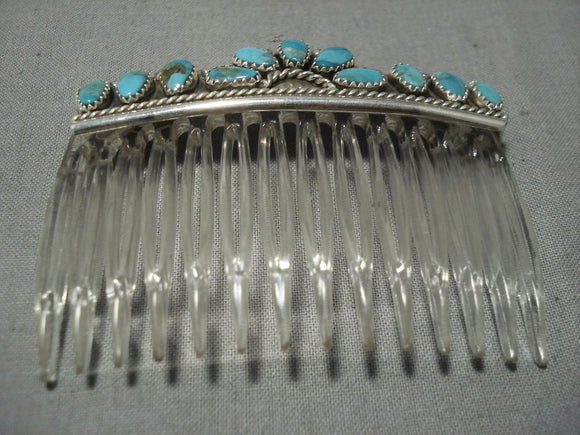 Wonderful Vintage Navajo Native American Sterling Silver Royston Turquoise Comb-Nativo Arts