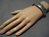 Wonderful Vintage Navajo Sterling Silver Native American Cuff Bracelet-Nativo Arts