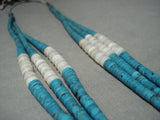 Wonderful Vintage Navajo Turquoise Pearl Native American Jewelry Silver Bead Necklace Old-Nativo Arts