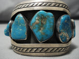 Wonderful Vintage Navajo Turquoise Sterling Silver Native American Bracelet Old-Nativo Arts