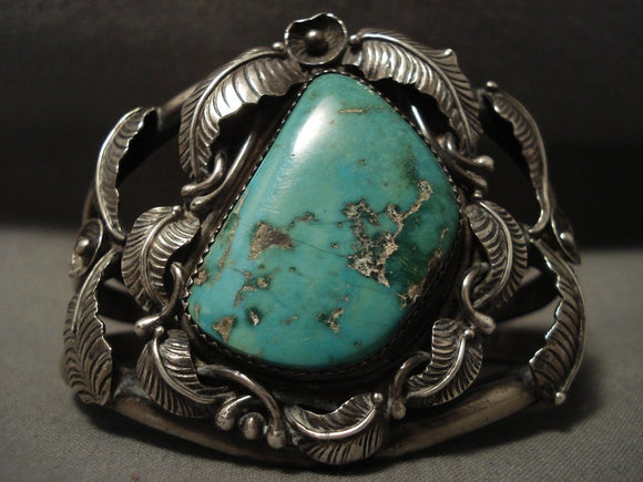 World Of Intricacy Vintage Navajo Turquoise Native American Jewelry Silver Garden Bracelet-Nativo Arts