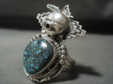 Wow Detailed Vintage Navajo Kachina Red Mountain Turquoise Native American Jewelry Silver Ring-Nativo Arts