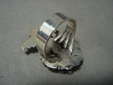 Wow Detailed Vintage Navajo Kachina Red Mountain Turquoise Native American Jewelry Silver Ring-Nativo Arts