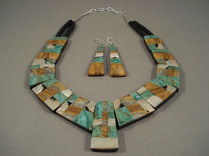 Wow Santo Domingo Turquoise Trapezoid Pendants Sterling Native American Jewelry Silver Necklace-Nativo Arts