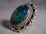 Wow Stunning Navajo Tso Azurite Native American Jewelry Silver Ring-Nativo Arts