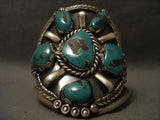 Xxxl Vintage Navajo Rare Crow Springs Turquoise Native American Jewelry Silver Bracelet-Nativo Arts