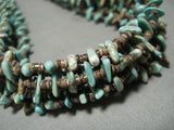 Yazzie Royston Turquoise Navajo Sterling Native American Jewelry Silver Shell Heishi Necklace-Nativo Arts
