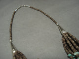 Yazzie Royston Turquoise Navajo Sterling Native American Jewelry Silver Shell Heishi Necklace-Nativo Arts