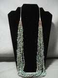 Yazzie Royston Turquoise Navajo Sterling Native American Jewelry Silver Shell Heishi Necklace-Nativo Arts