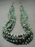 Yazzie Royston Turquoise Navajo Sterling Native American Jewelry Silver Shell Heishi Necklace-Nativo Arts